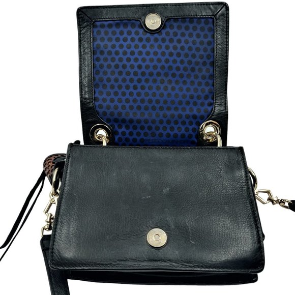 Rebecca Minkhoff Brown Black Leather Square Removeable Crossbody Handbag Purse - Picture 5 of 12